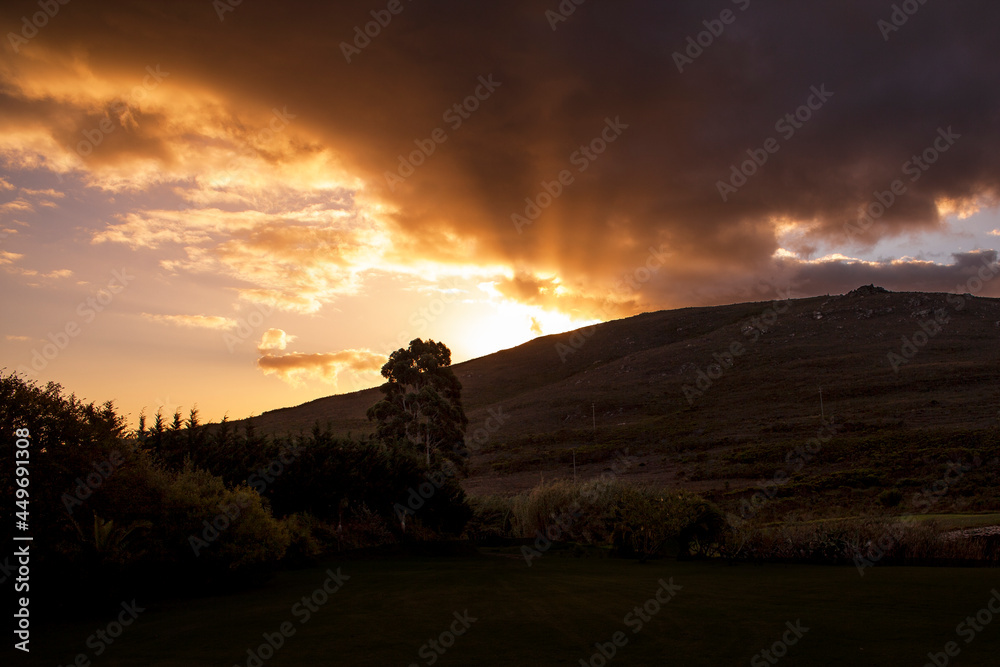 Sunset over the hill