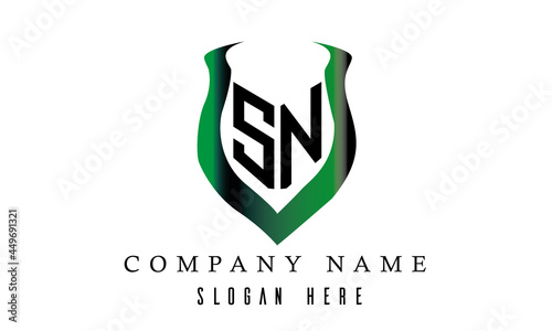 SN shield latter logo design