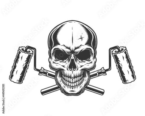 Skull and paint rollers template