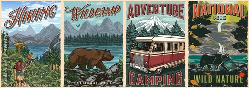 Adventure time vintage colorful posters