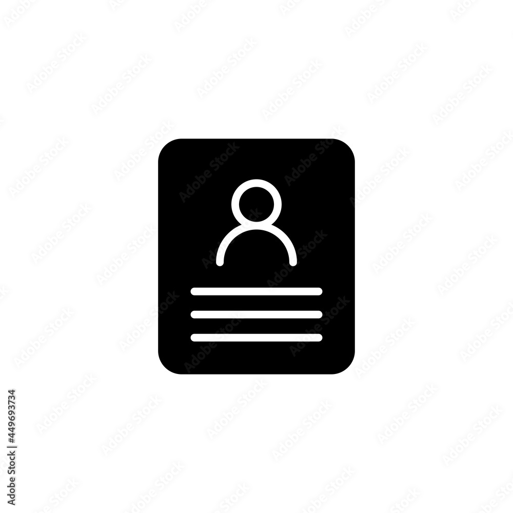 CV Resume icon design vector graphics. Resume Glyph Vector Icon. Curriculum vitae icon. Personal information symbol. Portfolio sign. Job interview form illustration, sign for hr business. CV Resume icon design vector graphics. Resume Glyph Vector Icon. Curriculum vitae icon. Personal information symbol. Portfolio sign. Job interview form illustration, sign for hr business.