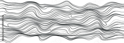 Design elements  . Abstract Vector Striped Geometric Background, parallel horizontal hand drawn wavy lines pattern . © miloje