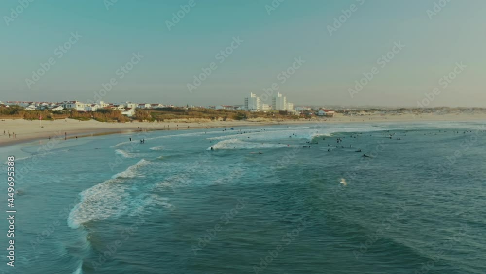 Picturesque coastal town washed with bluish sea waters as seen from above Picturesque coastal town washed with bluish sea waters as seen from above