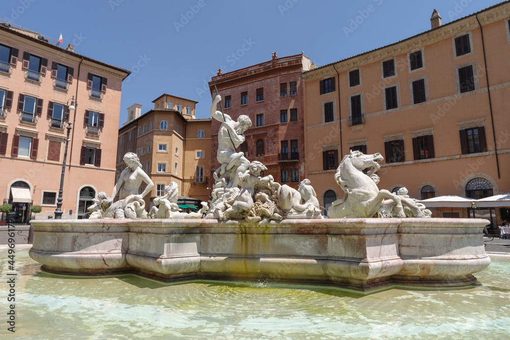 Fountain of Neptune at Navona square, Rome