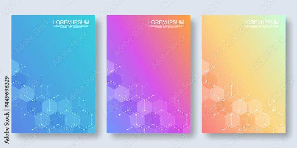 Abstract geometric background with hexagons shape pattern for a business brochure or cover book, page layout, flyer design, and poster template