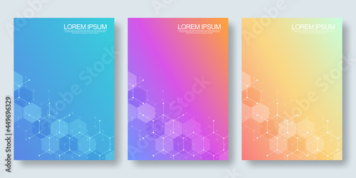 Abstract geometric background with hexagons shape pattern for a business brochure or cover book  page layout  flyer design  and poster template