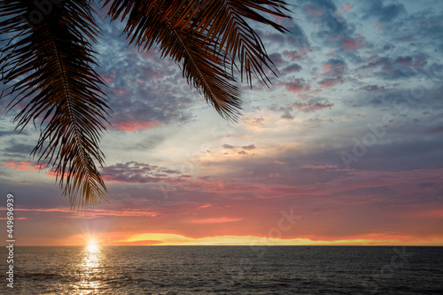 Famous Puerto Vallarta sunsets on sea promenade  El Malecon  with ocean lookouts  beaches  scenic landscapes hotels and city views.