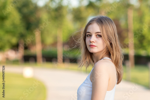 portrait of a teenage girl in the park