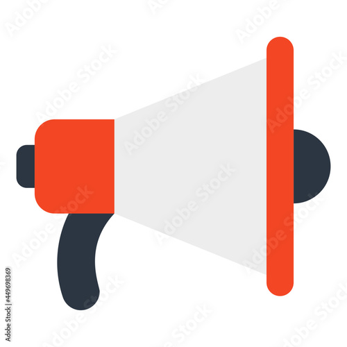 A loudspeaker icon in flat design, megaphone vector

