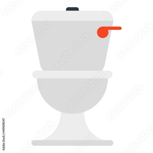 Toilet bowl icon in flat design, commode vector

