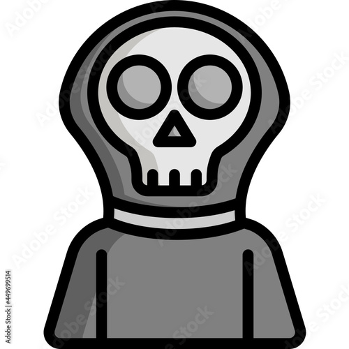 grim reaper line icon