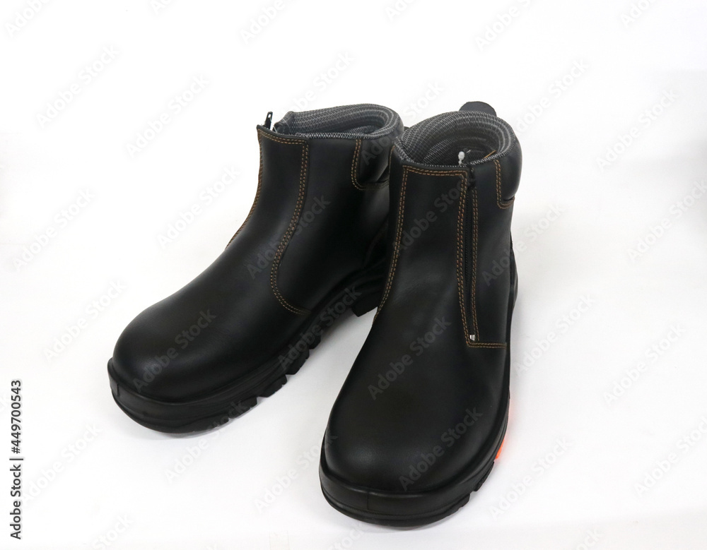 Black boots with zippers, are comfortable footwear to protect your feet from injury, these shoes are made of leather Black boots with zippers, are comfortable footwear to protect your feet from injury, these shoes are made of leather