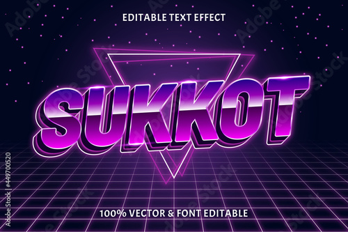 Sukkot editable text effect retro style