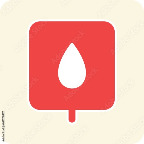 Blood Bag Flat Round Vector Icon Design