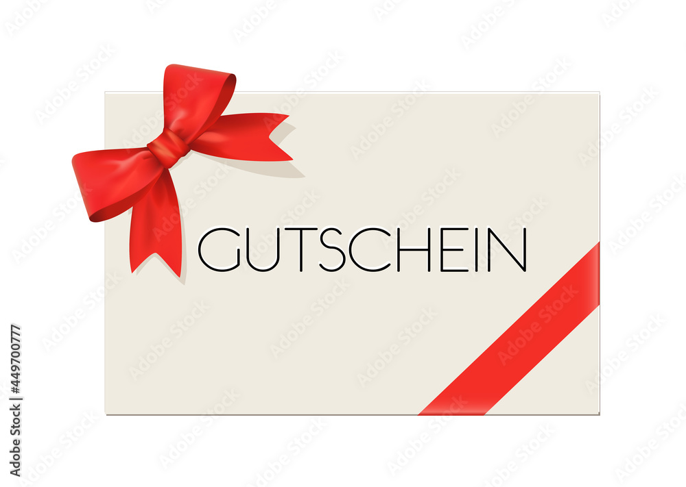 Geschenk Gutschein Karte mit rote Schleife,
Vektor Illustration isoliert auf weißem Hintergrund Geschenk Gutschein Karte mit rote Schleife,
Vektor Illustration isoliert auf weißem Hintergrund