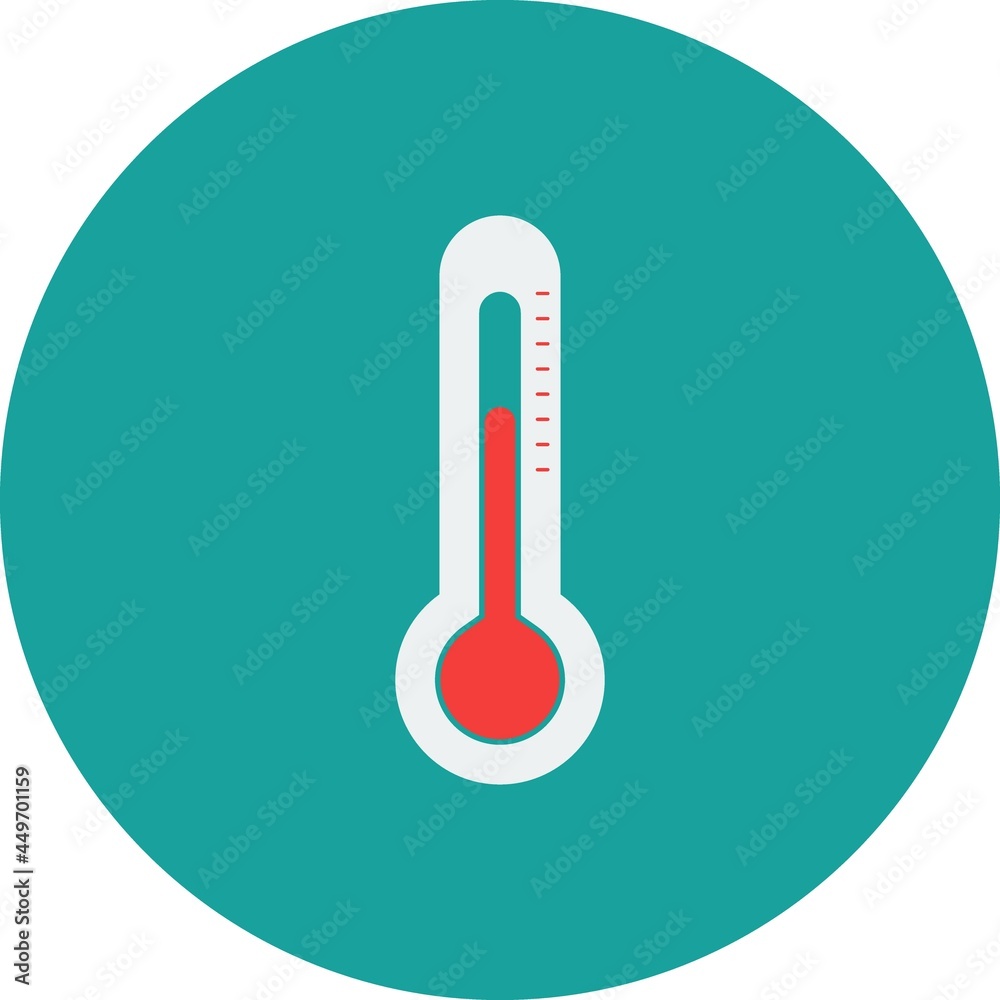 Thermometer Flat Circle Vector Icon Design Thermometer Flat Circle Vector Icon Design