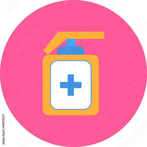 Sanitizer Flat Circle Vector Icon Design