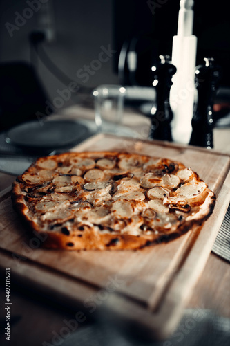 homemade pizza on a table