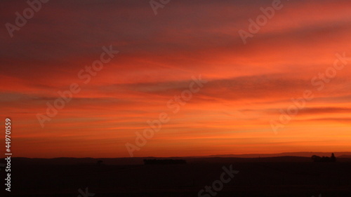 orange and pink sunset over a field © Maia