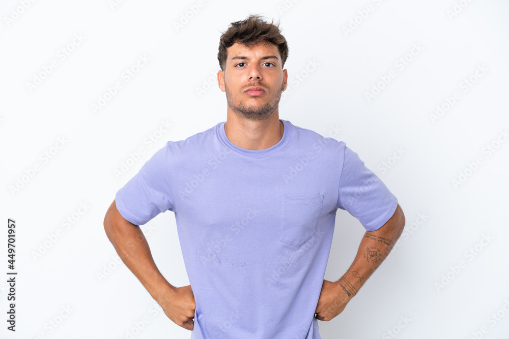 Young caucasian handsome man isolated on white background angry Young caucasian handsome man isolated on white background angry