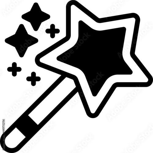 magic wand solid line icon