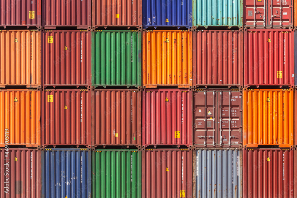 Shipping Steel Containers Stacked Colors Depot Yard Shipping Steel Containers Stacked Colors Depot Yard
