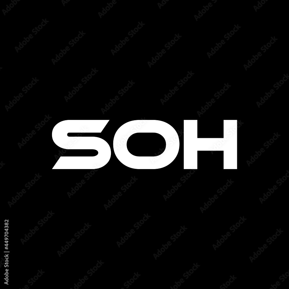 SOH letter logo design with black background in illustrator, vector logo modern alphabet font overlap style. calligraphy designs for logo, Poster, Invitation, etc.