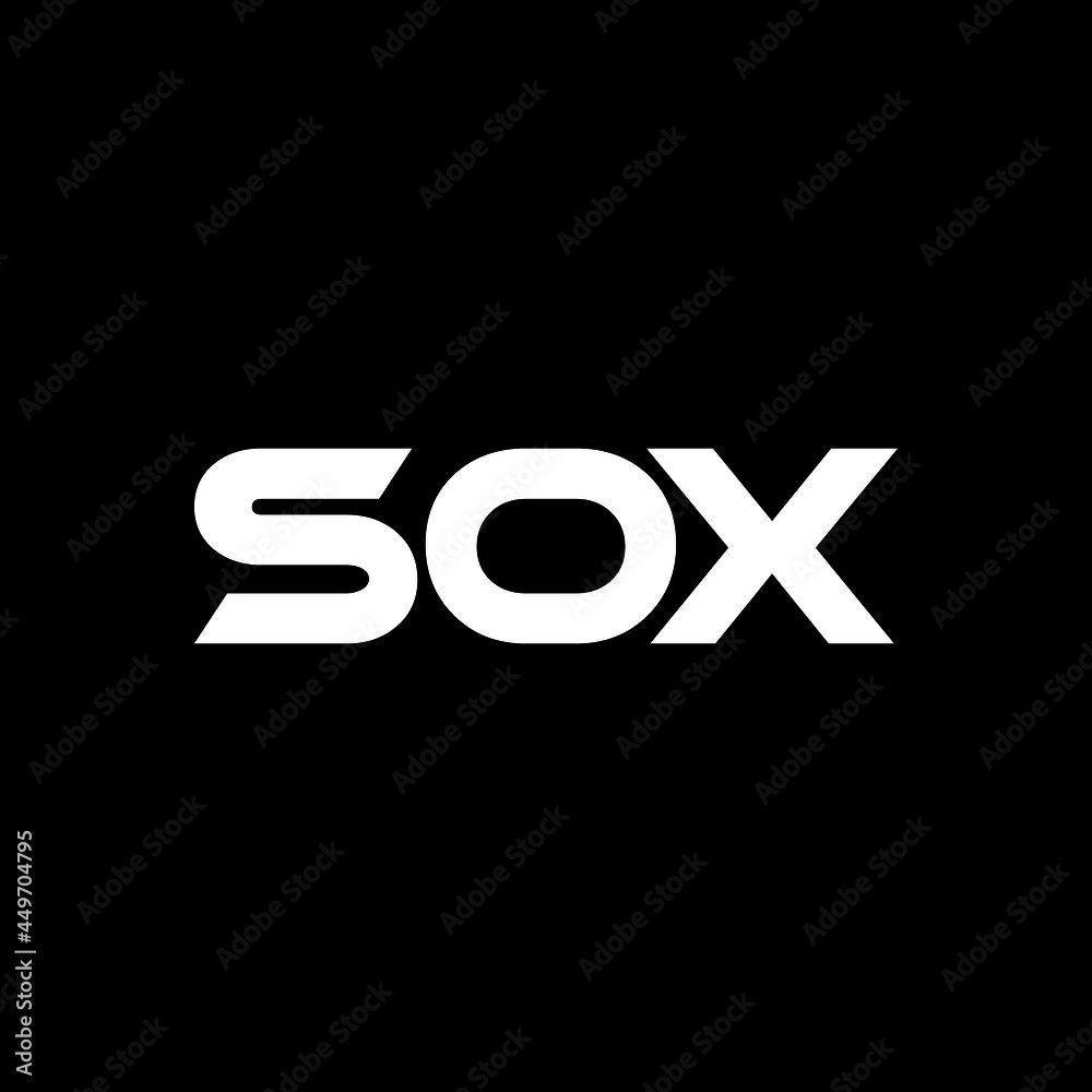 SOX letter logo design with black background in illustrator, vector logo modern alphabet font overlap style. calligraphy designs for logo, Poster, Invitation, etc.