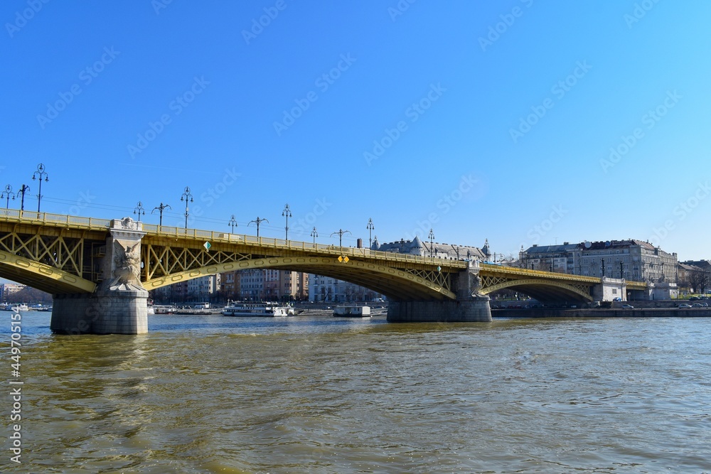 Margaret Bridge or Margit híd is a three-way bridge in Budapest, Hungary, connecting Buda and Pest across the Danube and linking Margaret Island.