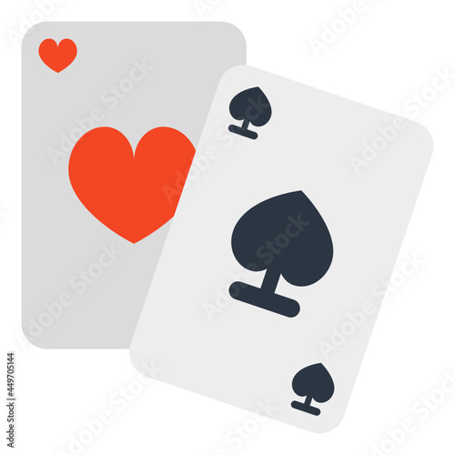 Diamond with heart card, poker cards icon

