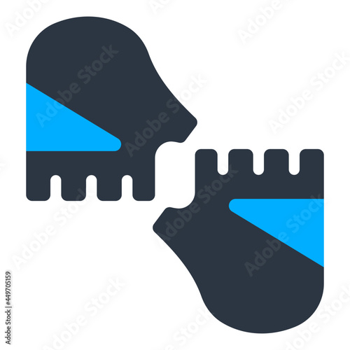 A hand covering icon, flat design of gloves

