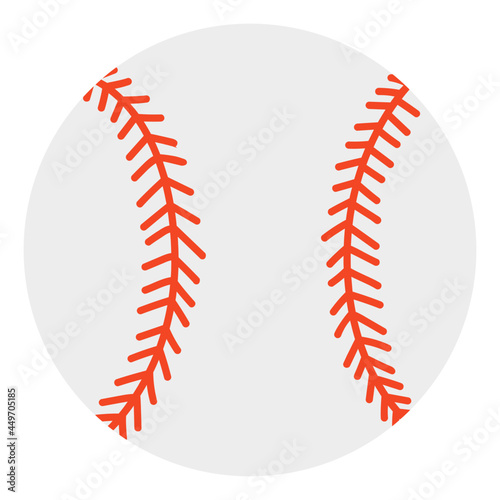 Editable design icon of baseball 

