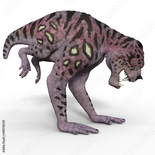 3d-illustration of an isolated four-handed fantasy creature