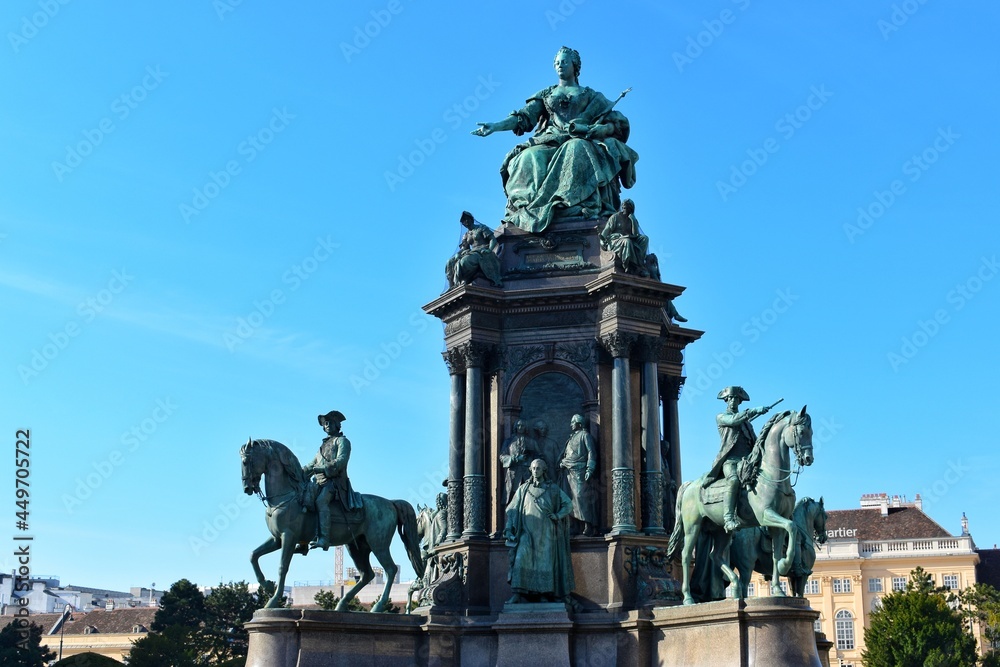 Statue of the Empress Maria Theresa, the 18th Century female Habsburg ruler. Located at the Maria Theresien Platz in Vienna, Austria.