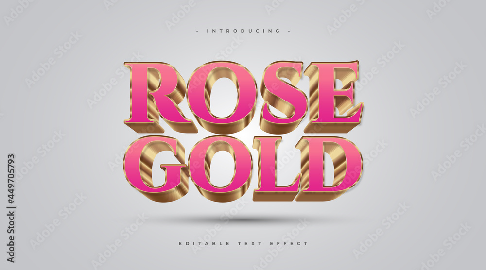 3D Rose and Gold Text Style Effect 3D Rose and Gold Text Style Effect