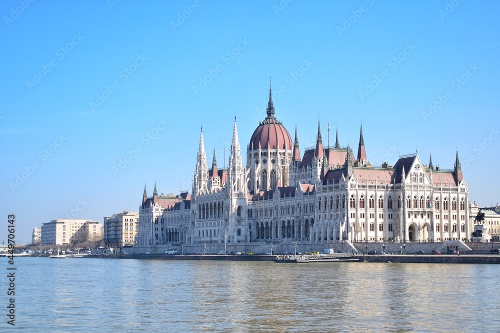 Hungarian Parliament Building also known as the Parliament of Budapest, This place is the seat of the National Assembly of Hungary. Located along the Danube River.