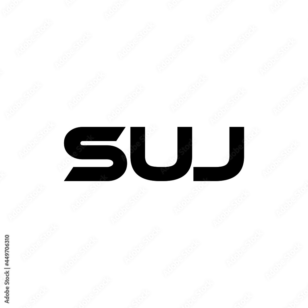 SUJ letter logo design with white background in illustrator, vector logo modern alphabet font overlap style. calligraphy designs for logo, Poster, Invitation, etc.