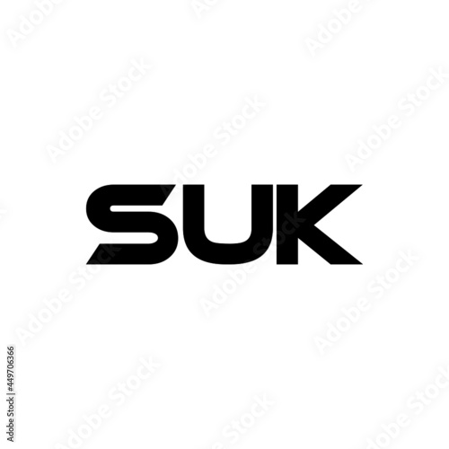 SUK letter logo design with white background in illustrator, vector logo modern alphabet font overlap style. calligraphy designs for logo, Poster, Invitation, etc.