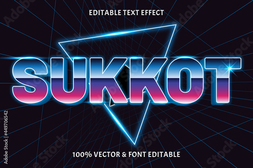 Sukkot editable text effect retro style