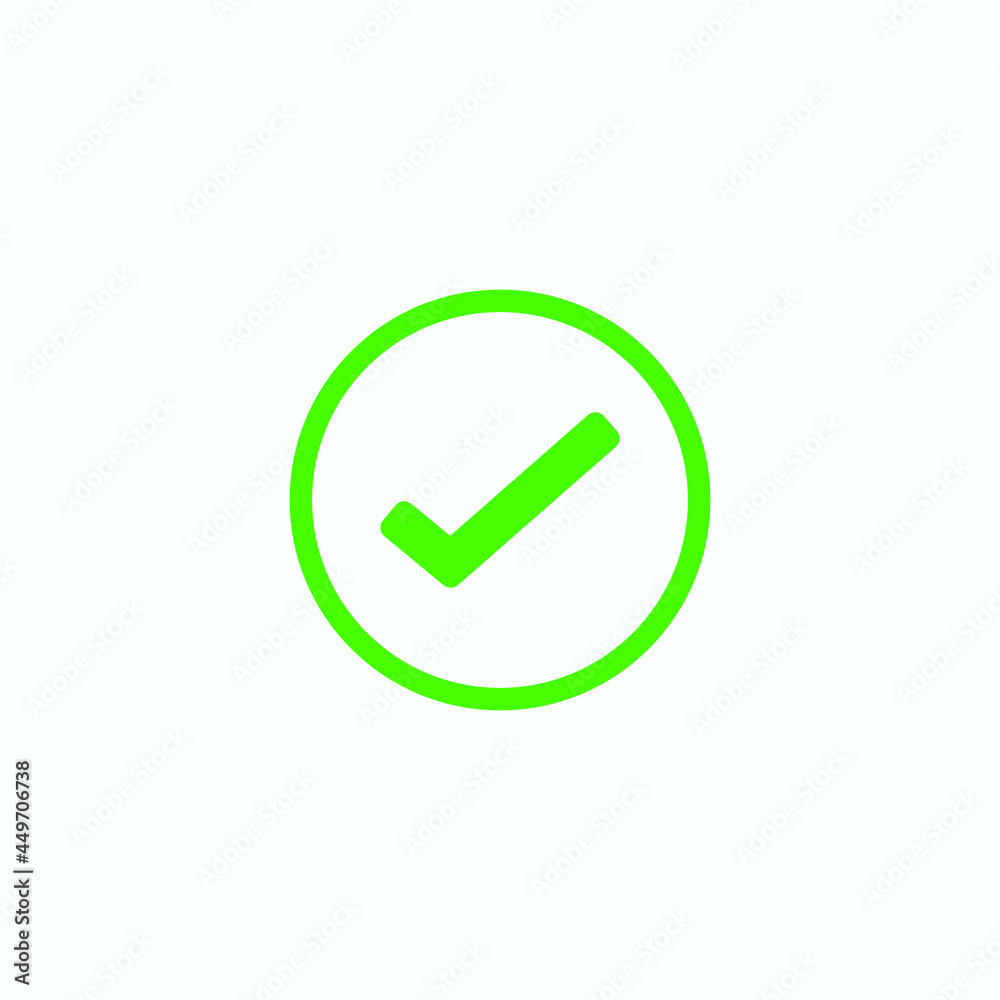 Check mark green line icons. Vector illustration. - Vector Check mark green line icons. Vector illustration. - Vector