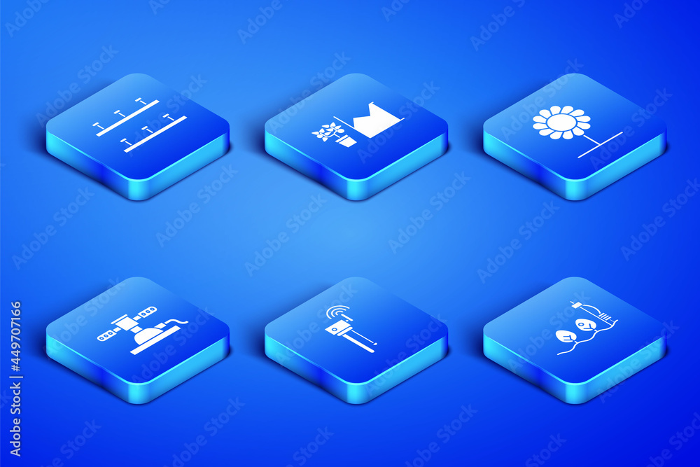 Set Standalone sensor and plant, Automatic irrigation sprinklers, Router wi-fi signal, Flower statistics and icon. Vector Set Standalone sensor and plant, Automatic irrigation sprinklers, Router wi-fi signal, Flower statistics and icon. Vector