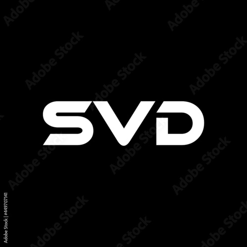 SVD letter logo design with black background in illustrator, vector logo modern alphabet font overlap style. calligraphy designs for logo, Poster, Invitation, etc. photo
