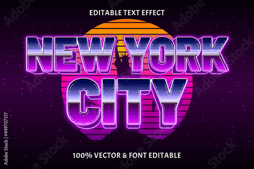 New york city editable text effect retro style