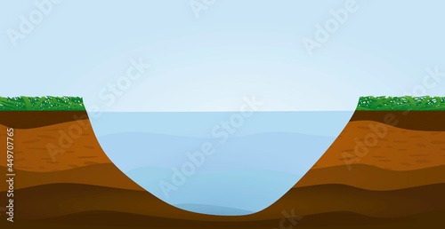 Lake layers isolated. vector illustration