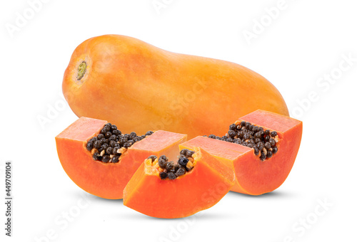  papaya isolated on white