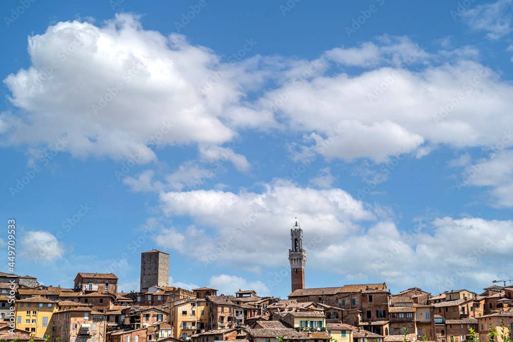 Panoramic photo of Siena, in Tuscany