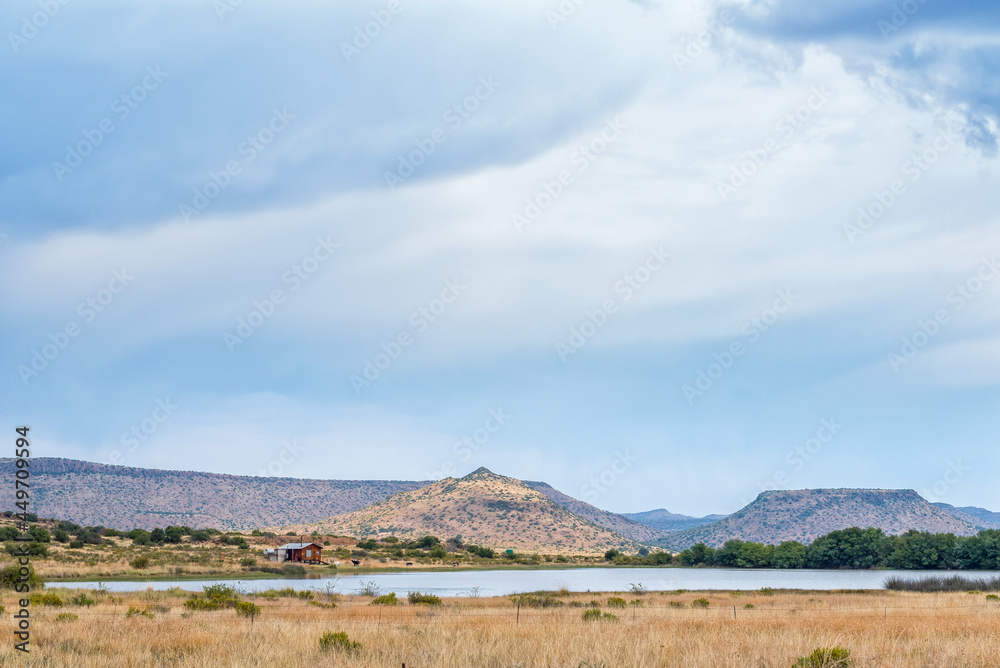 Dam and house on a farm on road D2679