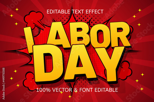 labor day style comic editable text effect