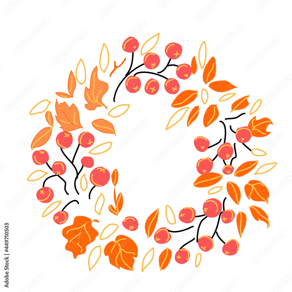 A wreath of autumn flowers