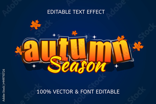 autumn season style cartoon editable text effect